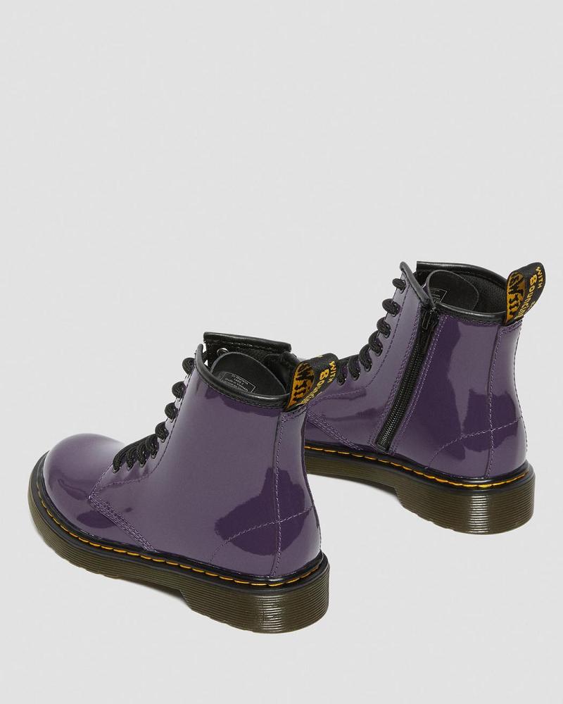 Dr Martens Junior 1460 Lak Læder Snørestøvler Børn Lilla | DK 686EBC